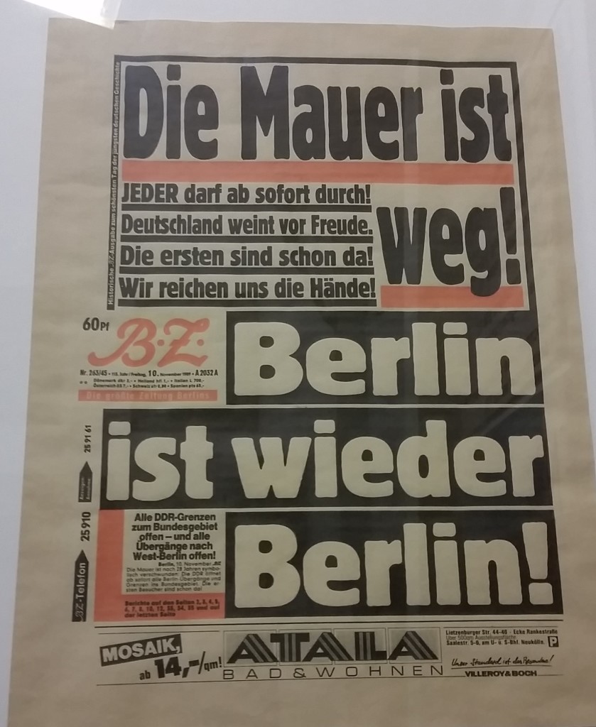 "The Wall is gone! Berlin is Berlin again!" 