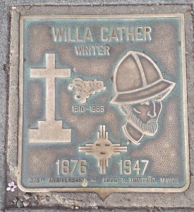Willa Cather plaque on Santa Fe art walk