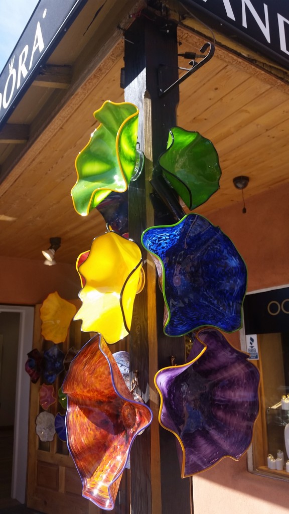 Glass flowers in bright colors