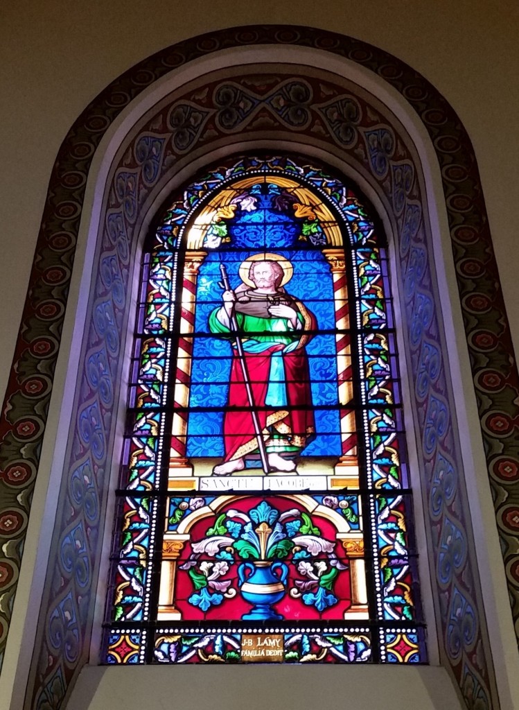 Stained glass window of St. Jacob