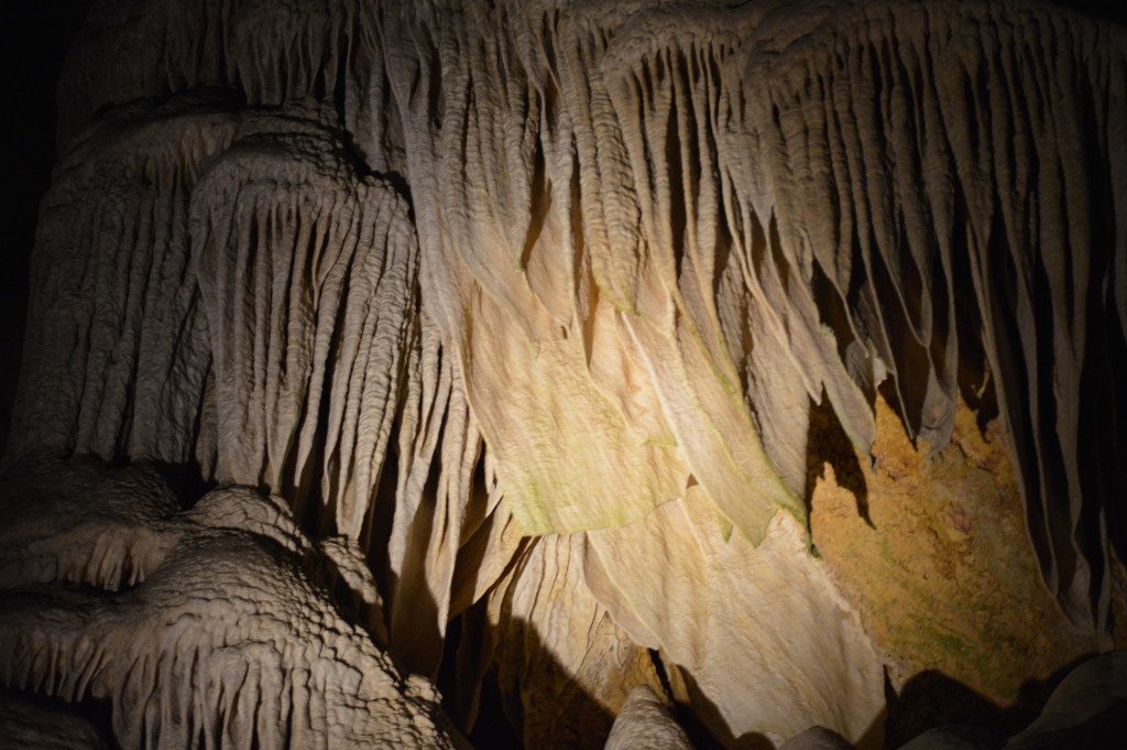 curtain of stalactites resembling a baleen plate of bristles